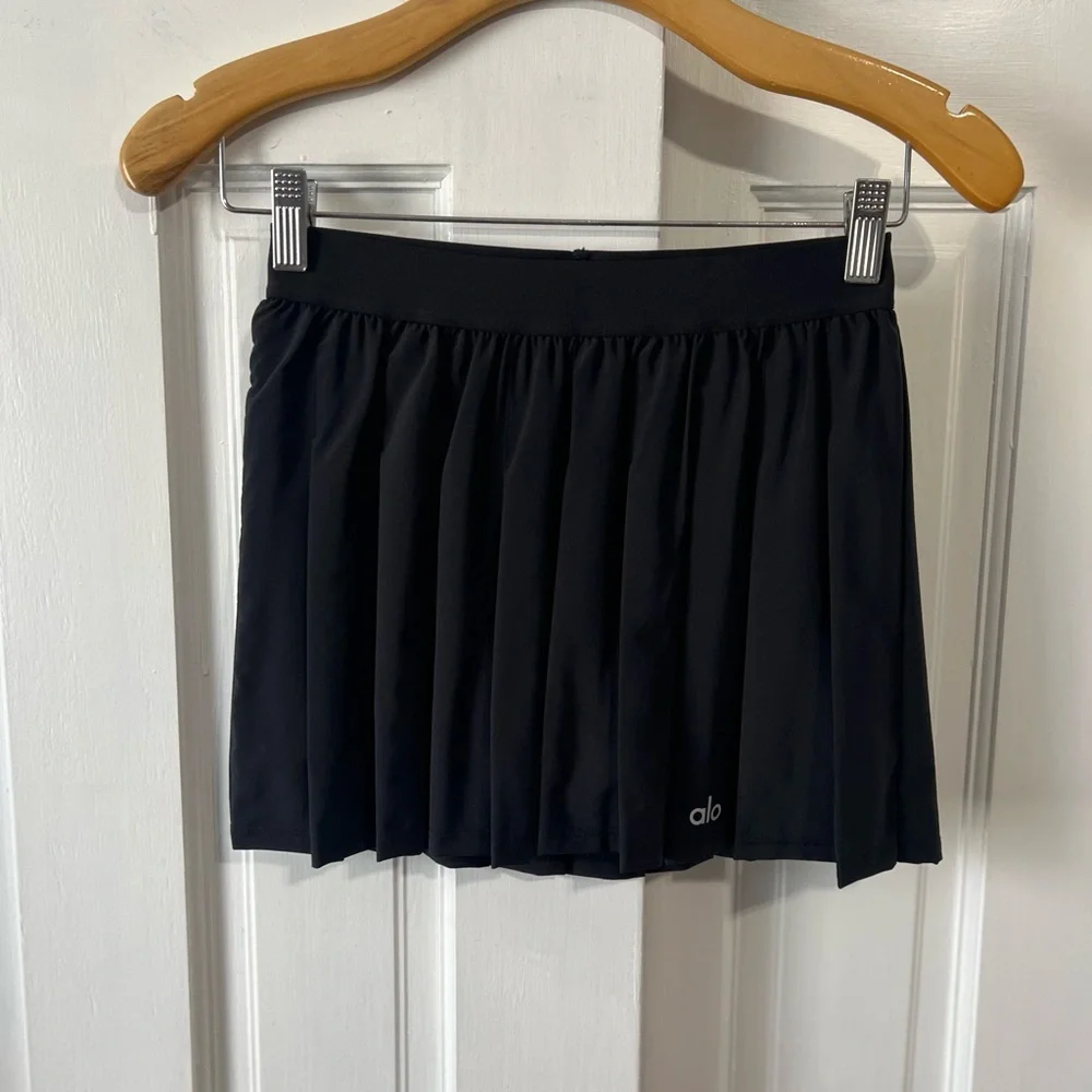 🆕Alo🎱 Varsity Tennis Skirt Color Black Sz Small